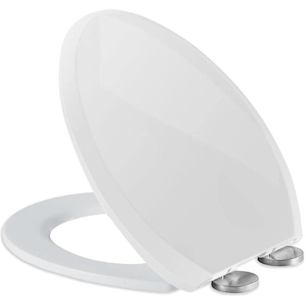kingzone Toilet Seat,Elongated Toilet Seat Slow Close Plastic Toilet